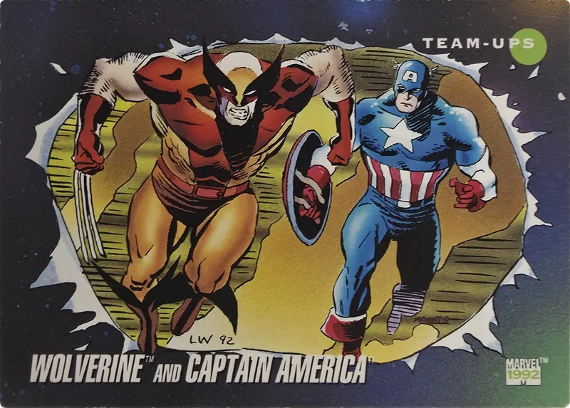 1992 Impel Marvel Universe Series III Wolverine and Captain America, front