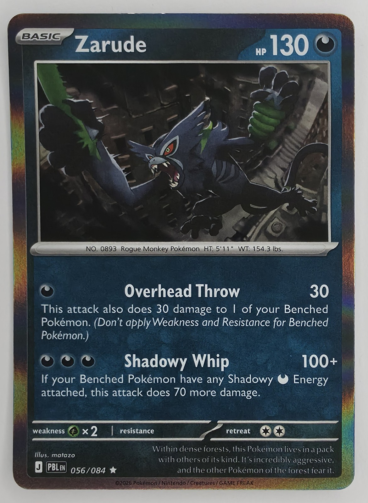 2026 Pokemon Pitch Black Zarude #056/084 Holo Rare front
