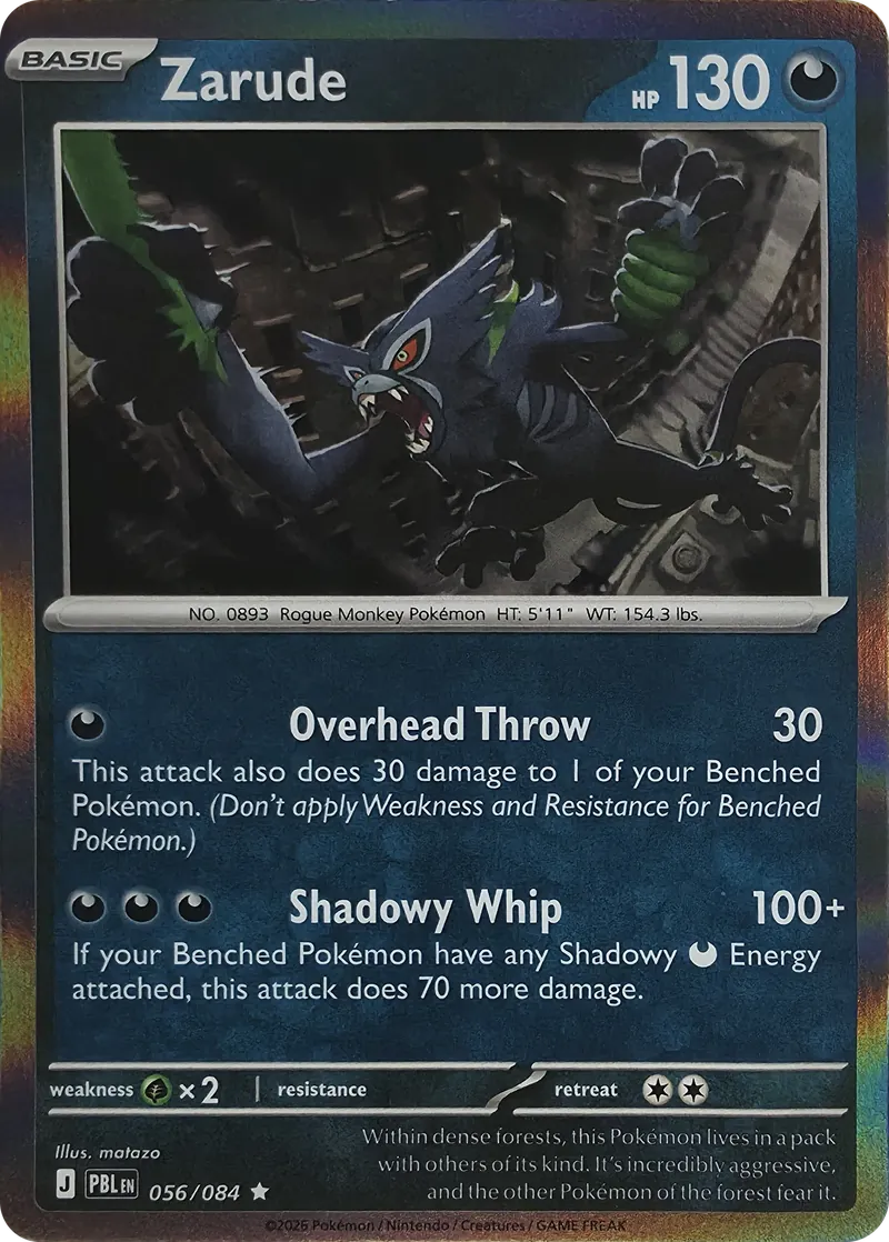 2026 Pokemon Pitch Black Zarude #056/084 Holo Rare front