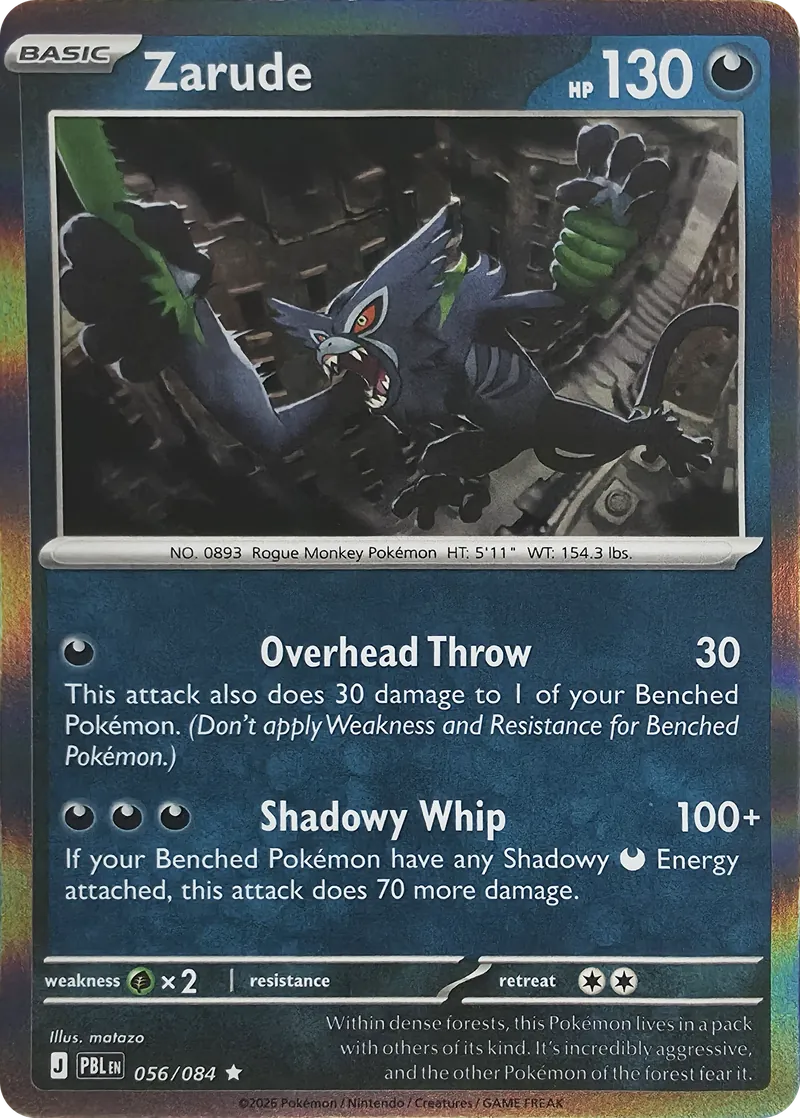 2026 Pokemon Pitch Black Zarude #056/084 Holo Rare front