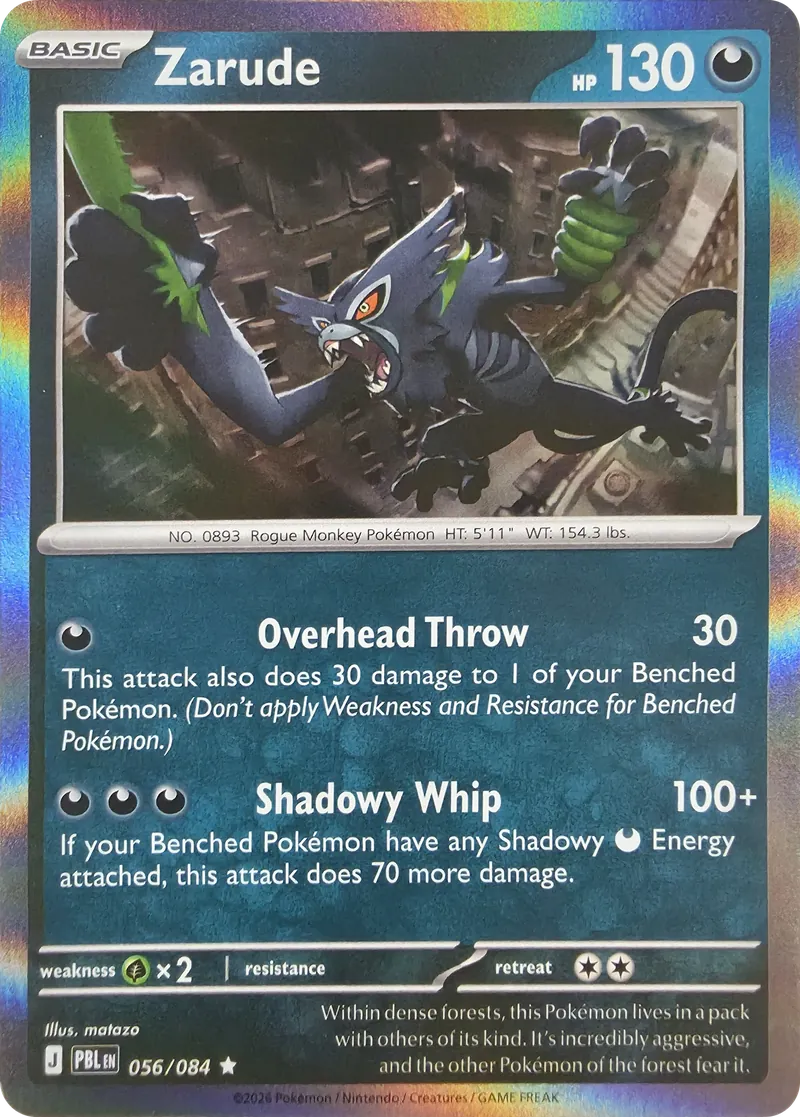 2026 Pokemon Pitch Black Zarude #056/084 Holo Rare front