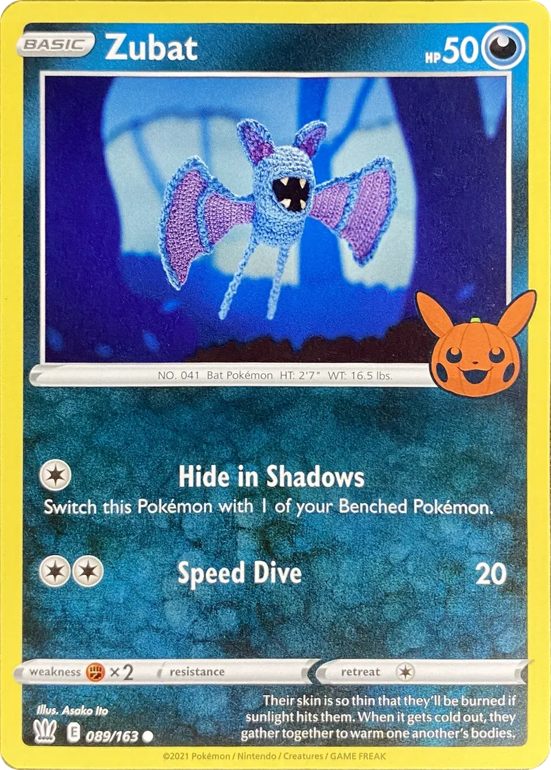 2022 Pokemon Trick or Trade BOOster Bundle Zubat #089/163 Promo front